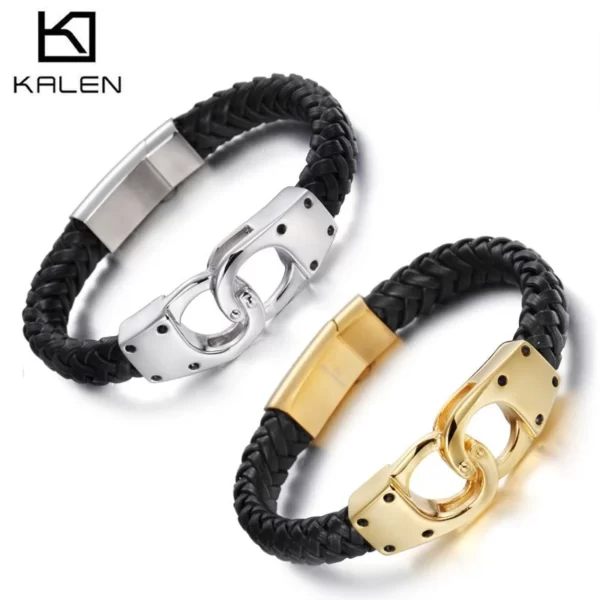 Kalen-Bracelets-en-cuir-pour-hommes-bijoux-avec-menottes-couleur-or-italien-la-mode-acier-inoxydable.jpg_Q90.jpg_ Bracelet pour Homme Verrou Gold