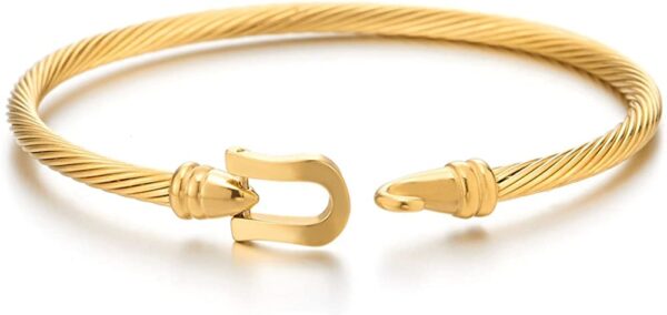 51307vYkyDL._AC_UL1000_ Bracelet jonc torsadé en acier inoxydable OR