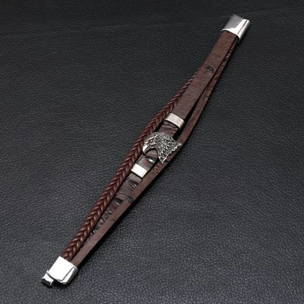 Bracelets-en-cuir-multicouches-pour-hommes-et-femmes-acier-inoxydable-ULtress-e-bijoux-nouvelle-collection.jpg_Q90.jpg_ (3) Bracelets en cuir multicouches faucon