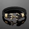 Bracelet Ancre Neptune Noir/Or