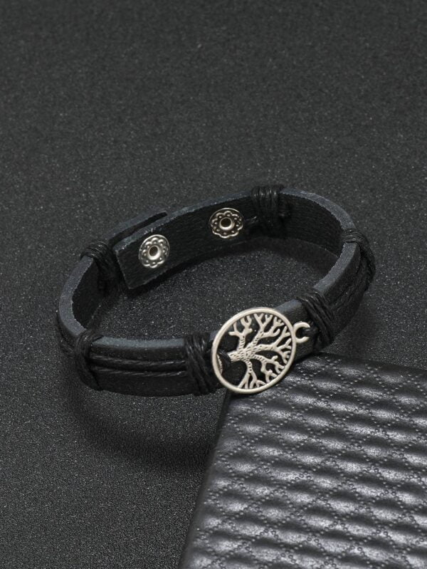 images Bracelet homme à design arbre noir
