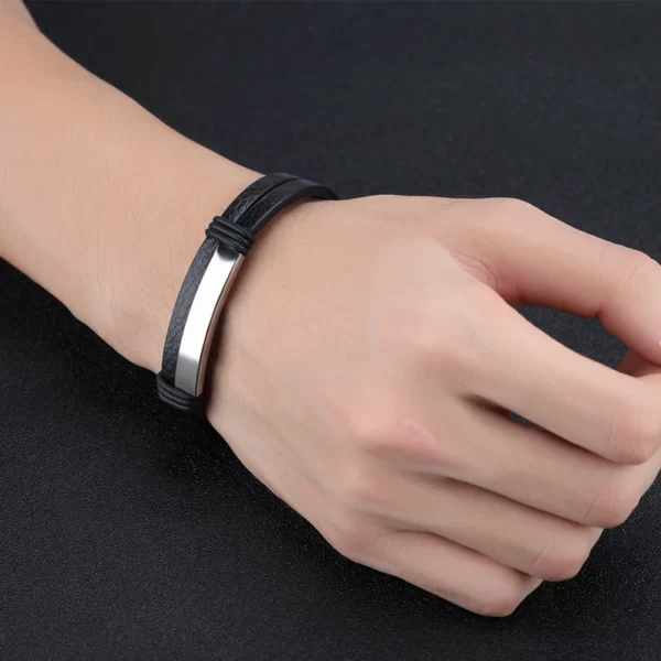 Bracelet-personnalis-en-cuir-v-ritable-noir-pour-homme-et-femme-accessoire-la-mode-beau-bijou.jpg_Q90.jpg_ (1) Bracelet D'amitie Cuir Personnalisable Gris