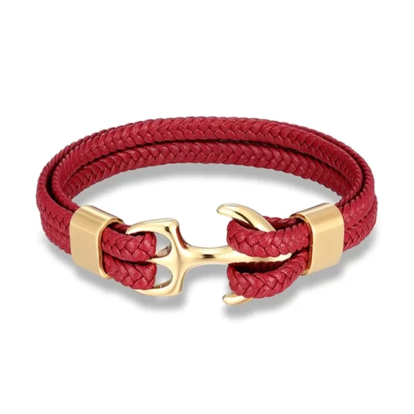 Bracelet ancre Neptune Rouge / Or