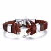 Bracelet Ancre Viking en Cuir Marron