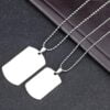 Collier et Pendentif Plaque en Argent
