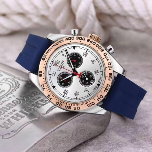 Montre pour hommes Skeleton Bleu-Blanc