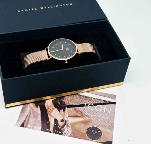 dgdgddgdffs Montre DW acier inoxydable all pink gold fond noir