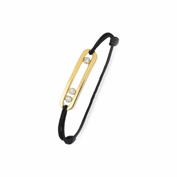 Bracelet cordon Move Noir Or